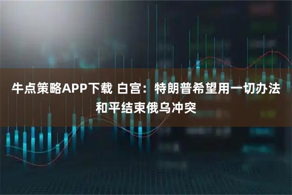 牛点策略APP下载 白宫：特朗普希望用一切办法和平结束俄乌冲突