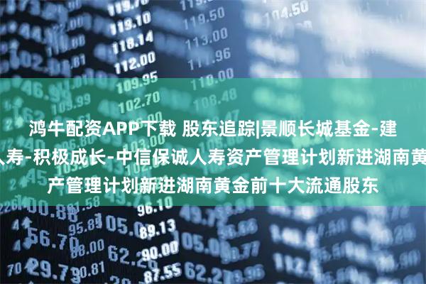 鸿牛配资APP下载 股东追踪|景顺长城基金-建设银行-中信保诚人寿-积极成长-中信保诚人寿资产管理计划新进湖南黄金前十大流通股东