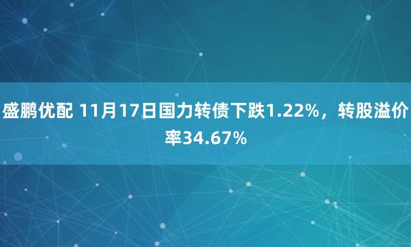盛鹏优配 11月17日国力转债下跌1.22%，转股溢价率34.67%